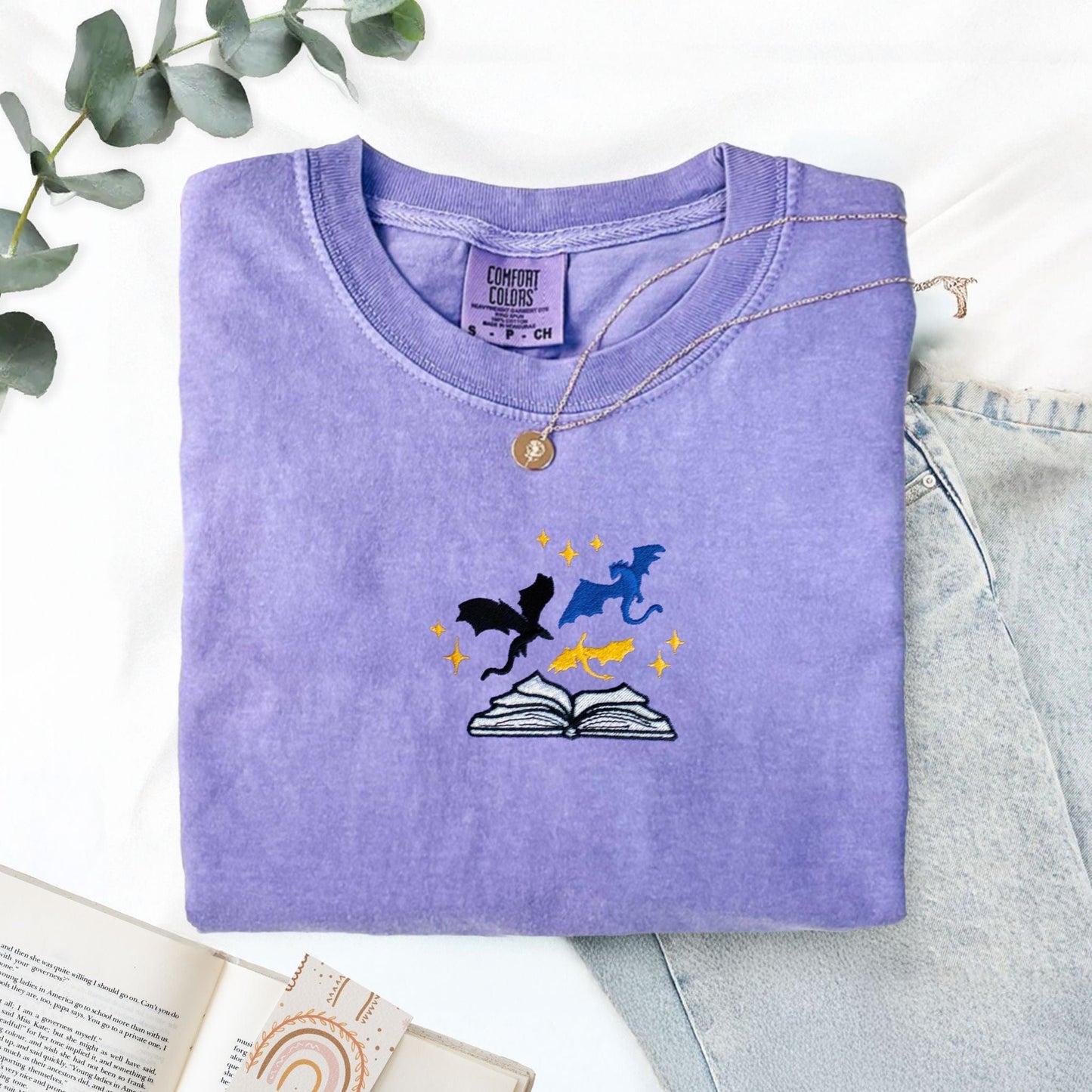 My Store Fourth Wing Embroidered T-Shirt Fourth Wing Embroidered T-Shirt