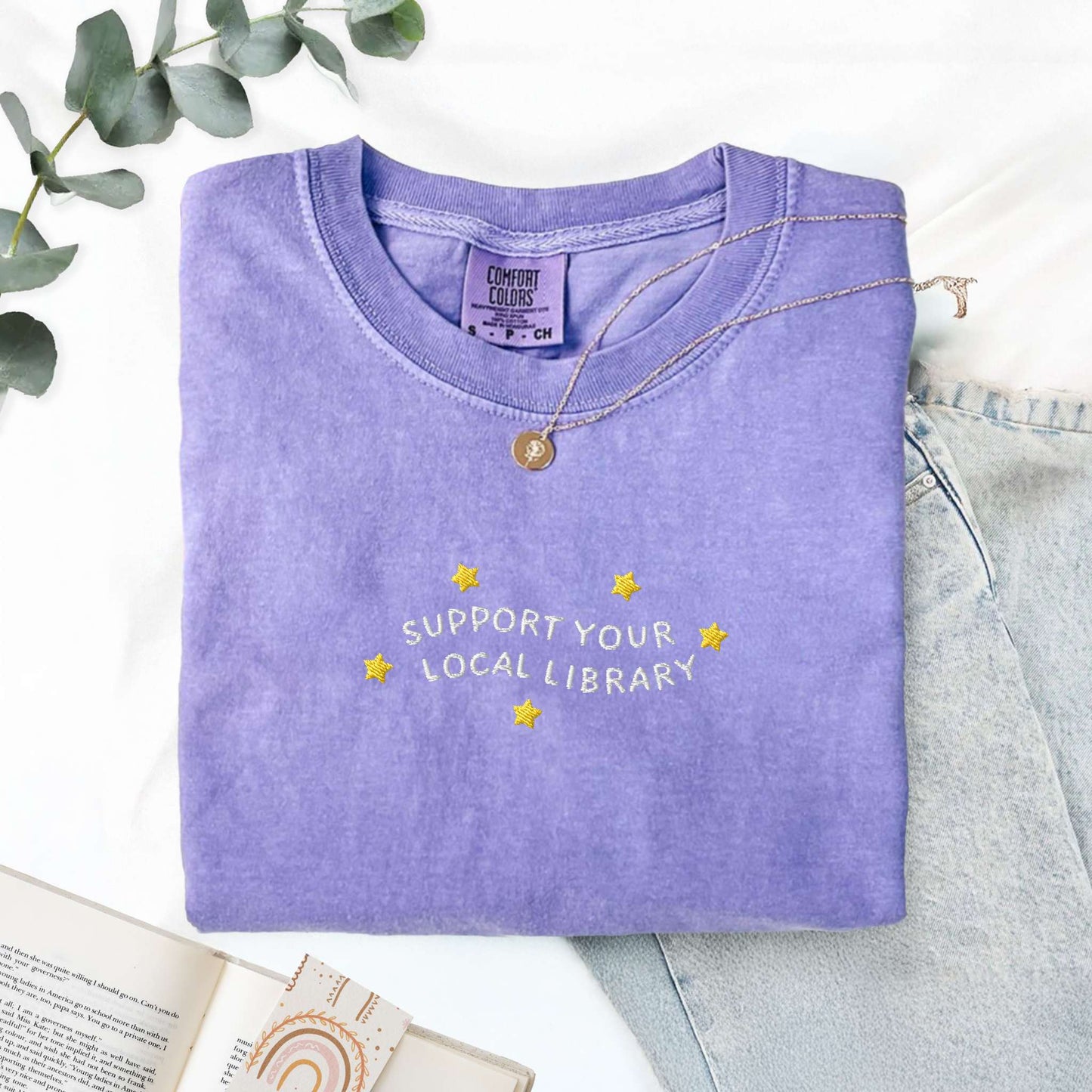 My Store Support Your Local Library Embroidered T-Shirt Support Your Local Library Embroidered T-Shirt