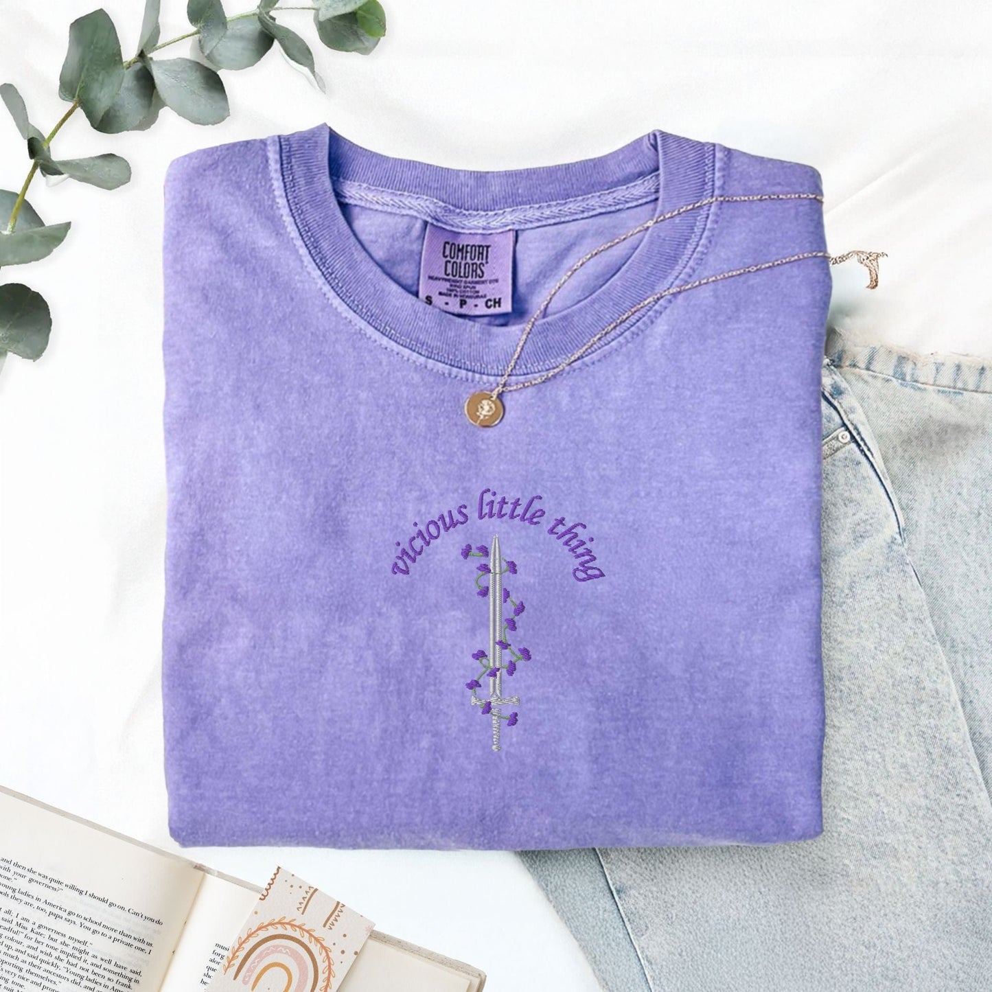 My Store Vicious Little Thing Embroidered Comfort Colors T-Shirt Vicious Little Thing Embroidered Comfort Colors T-Shirt