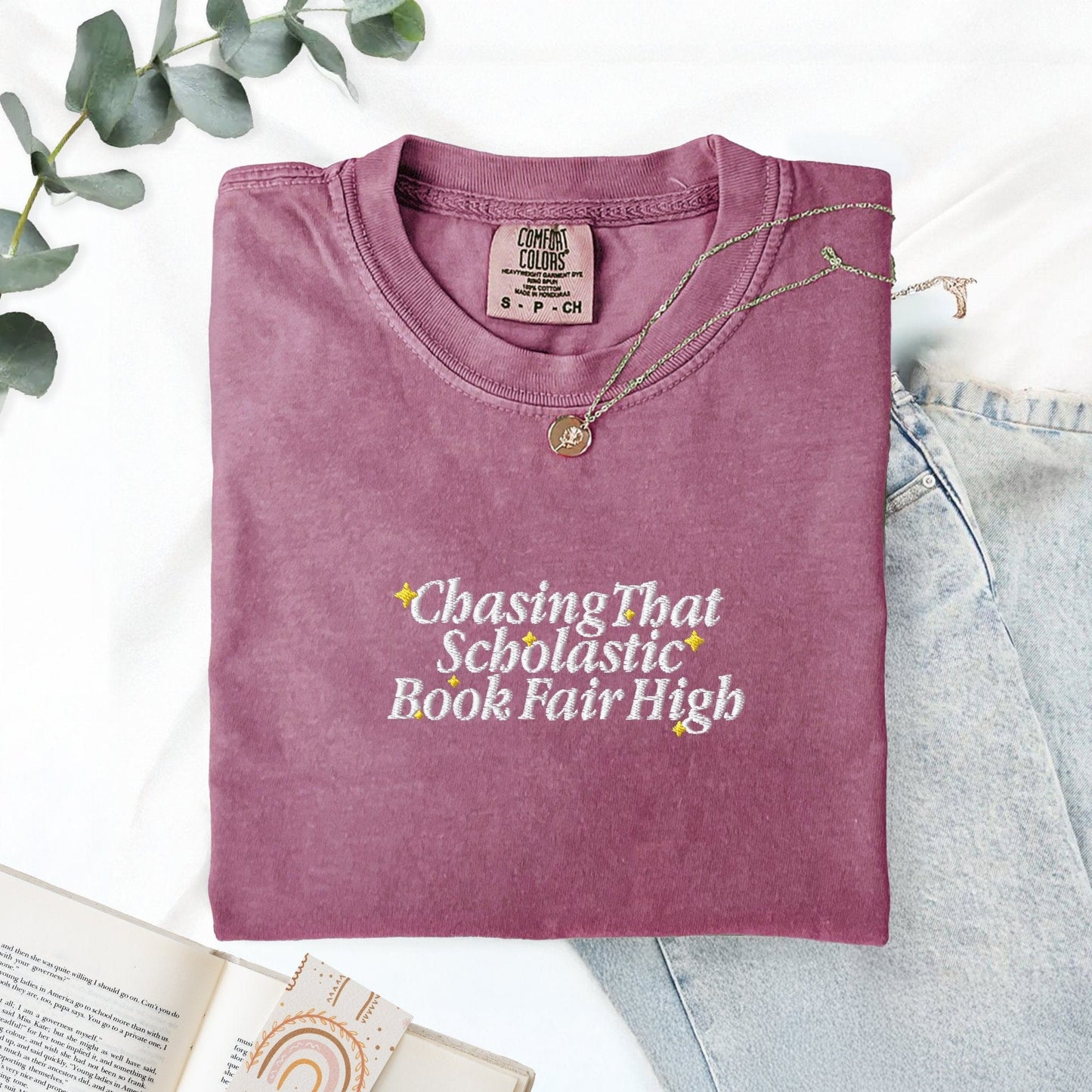 Pine Spice Books Scholastic Book Fair Embroidered T-Shirt Scholastic Book Fair Embroidered T-Shirt