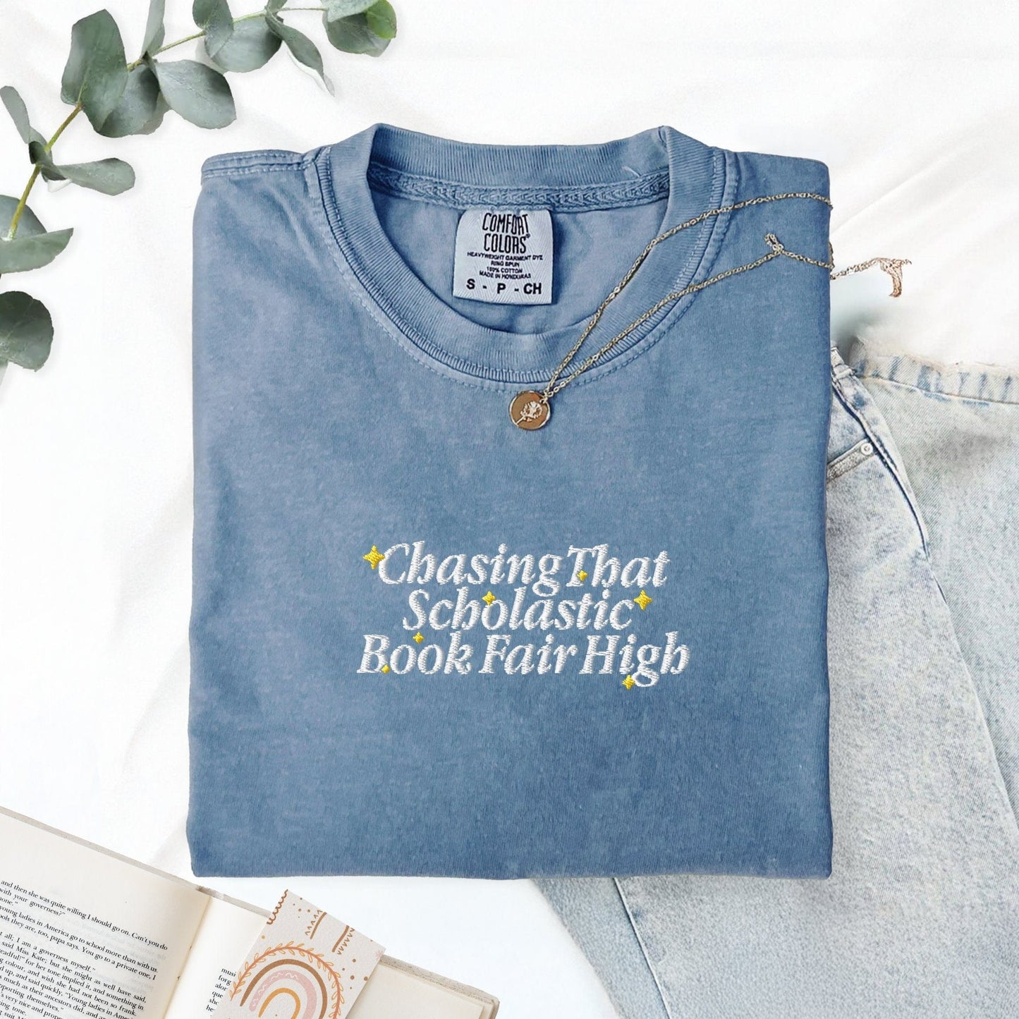 Pine Spice Books Scholastic Book Fair Embroidered T-Shirt Scholastic Book Fair Embroidered T-Shirt