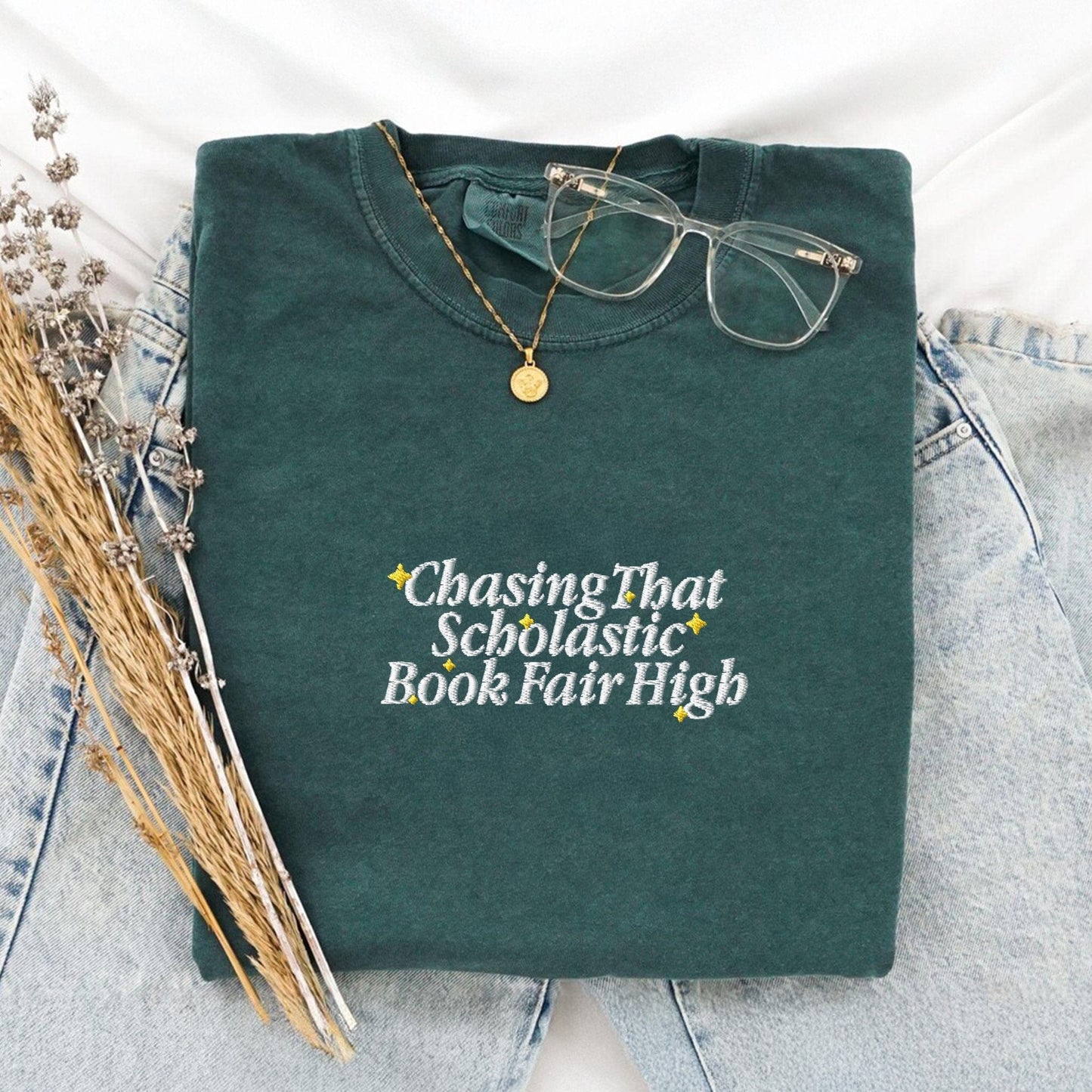 Pine Spice Books Scholastic Book Fair Embroidered T-Shirt Scholastic Book Fair Embroidered T-Shirt