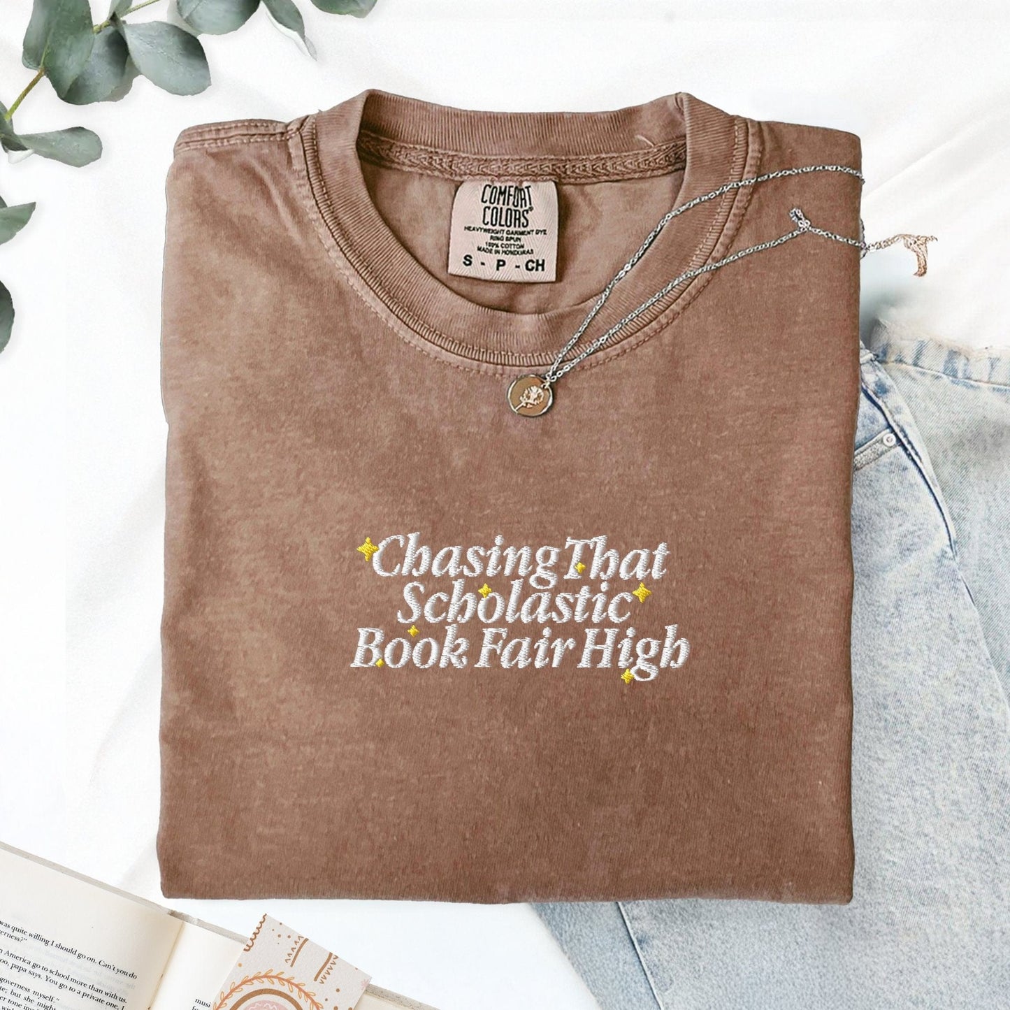 Pine Spice Books Scholastic Book Fair Embroidered T-Shirt Scholastic Book Fair Embroidered T-Shirt