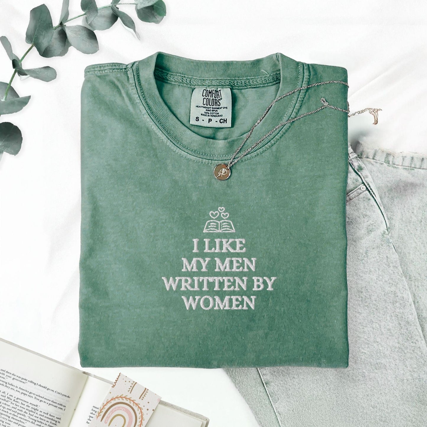 Pine Spice Books I Like My Men Written by a Woman Embroidered T-Shirt I Like My Men Written by a Woman Embroidered T-Shirt