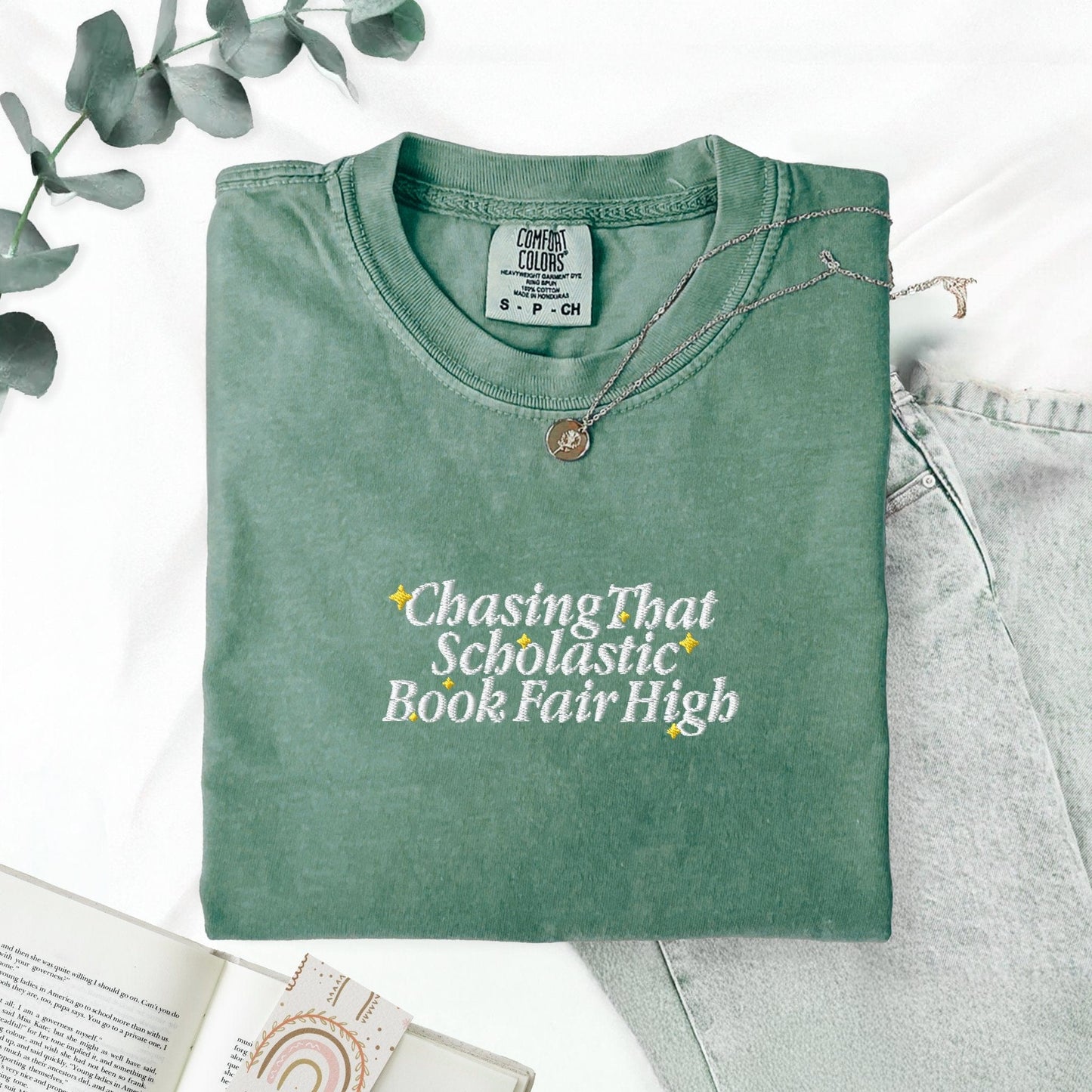 Pine Spice Books Scholastic Book Fair Embroidered T-Shirt Scholastic Book Fair Embroidered T-Shirt