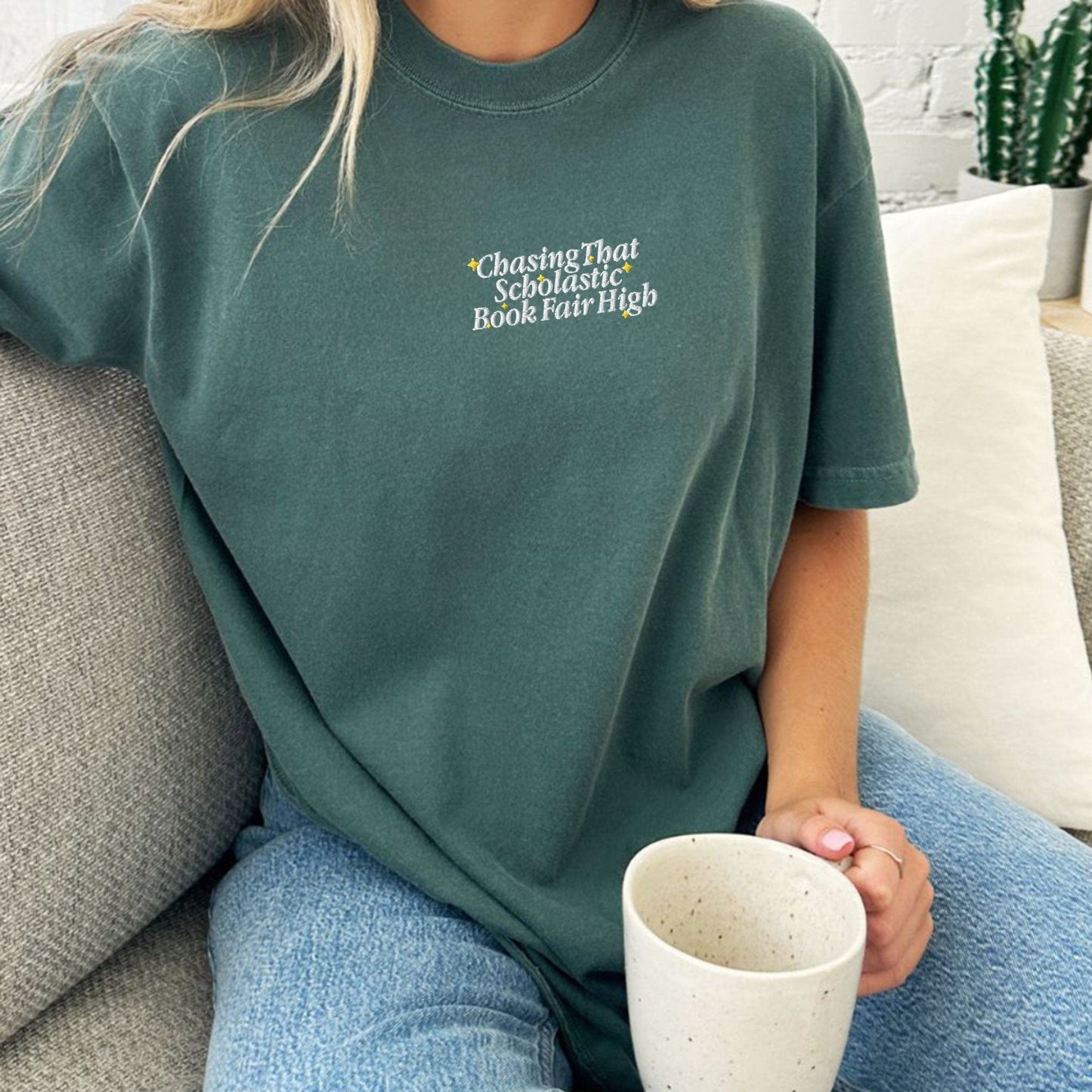 Pine Spice Books Scholastic Book Fair Embroidered T-Shirt Scholastic Book Fair Embroidered T-Shirt