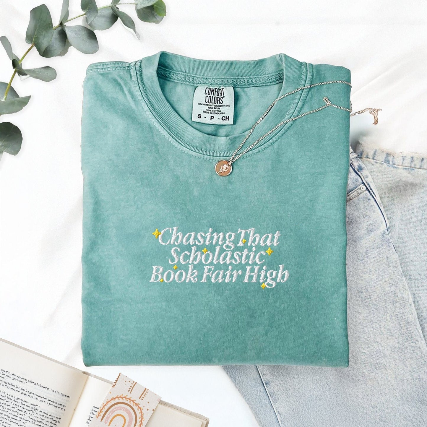 Pine Spice Books Scholastic Book Fair Embroidered T-Shirt Scholastic Book Fair Embroidered T-Shirt