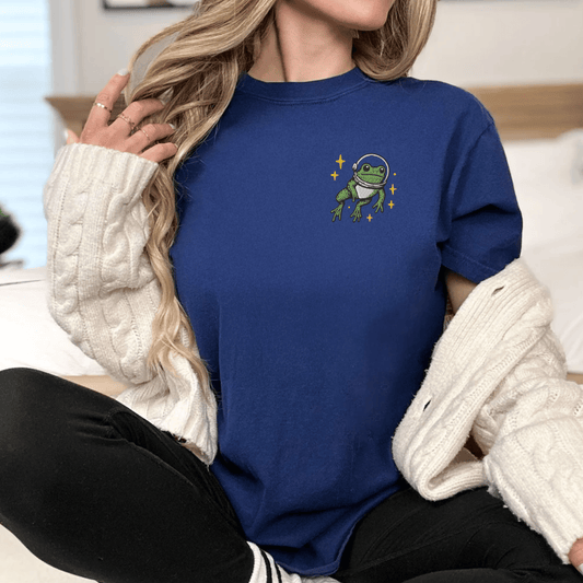 Pine Spice Books Space Frog Embroidered T-Shirt Space Frog Embroidered T-Shirt