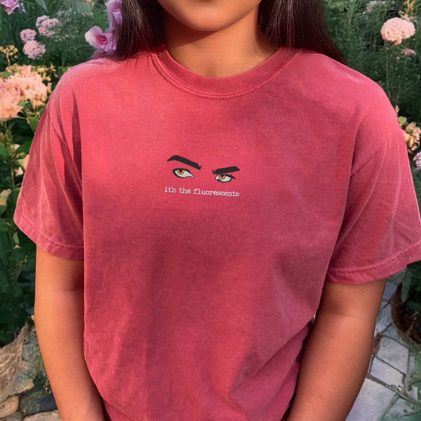 It’s the Fluorescents Twilight Embroidered T-Shirt – Edward Cullen Lore Shirt – Funny Bookish Vampire Tee – Comfort Colors Twilight Merch