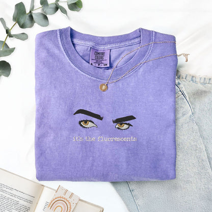 It’s the Fluorescents Twilight Embroidered T-Shirt – Edward Cullen Lore Shirt – Funny Bookish Vampire Tee – Comfort Colors Twilight Merch