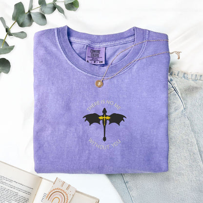 There Is No Me Without You Embroidered Dragons Tee