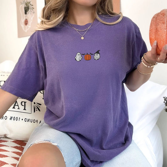 Halloween Cuties Embroidered T-Shirt
