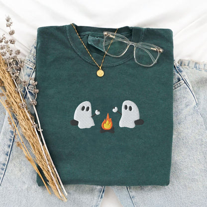 Ghosts Camping Embroidered T-Shirt