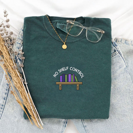 No Shelf Control Embroidered T-Shirt