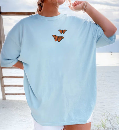 Embroidered Monarch Butterfly Shirt