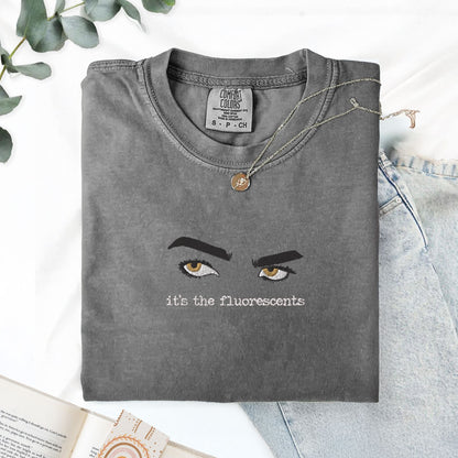 It’s the Fluorescents Twilight Embroidered T-Shirt – Edward Cullen Lore Shirt – Funny Bookish Vampire Tee – Comfort Colors Twilight Merch