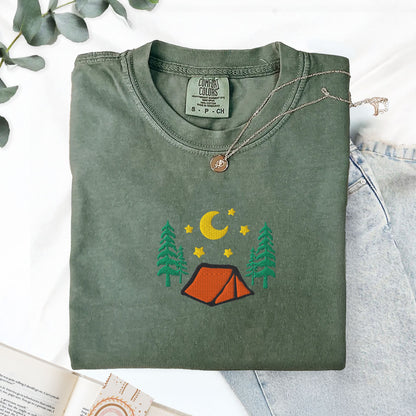 Cozy Camping Embroidered T-Shirt