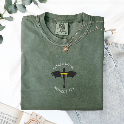 There Is No Me Without You Embroidered Dragons Tee
