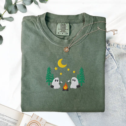 Ghosts Camping Embroidered T-Shirt