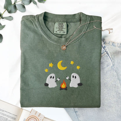 Ghosts Camping Embroidered T-Shirt