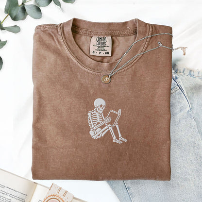 Skeleton Reading T-Shirt