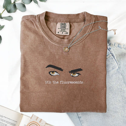 It’s the Fluorescents Twilight Embroidered T-Shirt – Edward Cullen Lore Shirt – Funny Bookish Vampire Tee – Comfort Colors Twilight Merch