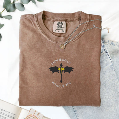 There Is No Me Without You Embroidered Dragons Tee