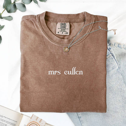 Mrs Cullen Embroidered Comfort Colors TShirt