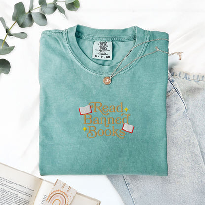 Read Banned Books Embroidered T-Shirt
