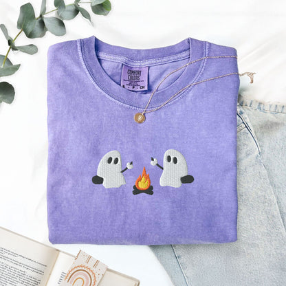 Ghosts Camping Embroidered T-Shirt