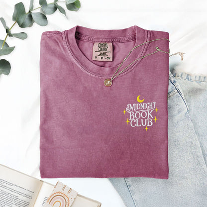 My Store Midnight Book Club Embroidered Bookish T-Shirt Midnight Book Club Embroidered Bookish T-Shirt