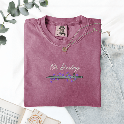 My Store Oh Darling Powerless Comfort Colors Embroidered T-Shirt Oh Darling Powerless Comfort Colors Embroidered T-Shirt