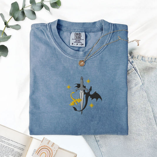 My Store Tairn and Andarna Embroidered Dragon T-Shirt Tairn and Andarna Embroidered Dragon T-Shirt