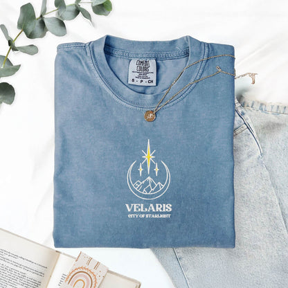My Store Velaris City of Starlight Embroidered Comfort Colors tee Velaris City of Starlight Embroidered Comfort Colors tee