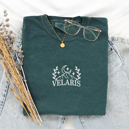 My Store Velaris City of Starlight Embroidered Comfort Colors Tshirt Velaris City of Starlight Embroidered Comfort Colors Tshirt