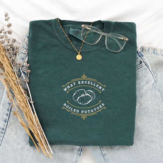My Store What Excellent Boiled Potatoes Embroidered T-Shirt What Excellent Boiled Potatoes Embroidered T-Shirt