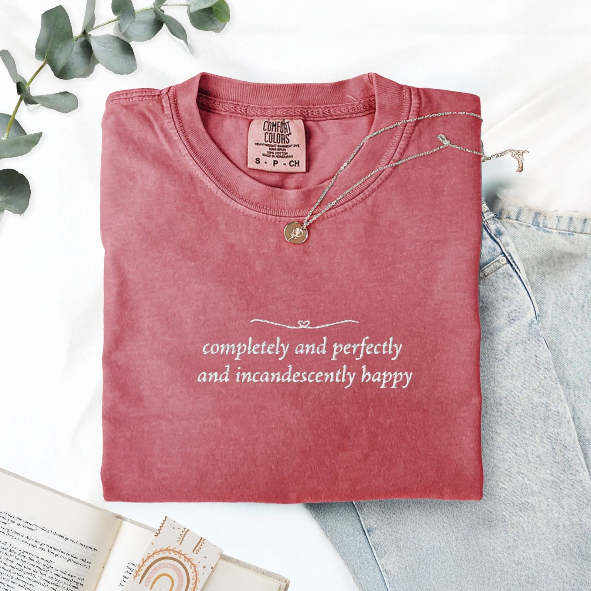 My Store Completely and Perfectly and Incandescently Happy Pride and Prejudice Embroidered Shirt Completely and Perfectly and Incandescently Happy Pride and Prejudice Embroidered Shirt