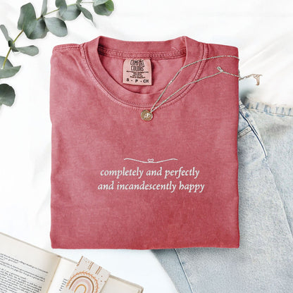 My Store Completely and Perfectly and Incandescently Happy Pride and Prejudice Embroidered Shirt Completely and Perfectly and Incandescently Happy Pride and Prejudice Embroidered Shirt