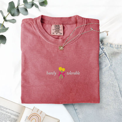 My Store Barely Tolerable Jane Austen Embroidered T-Shirt Barely Tolerable Jane Austen Embroidered T-Shirt