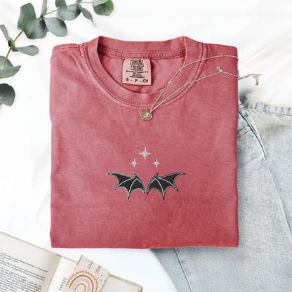 My Store Bat Boys Bat Wings Embroidered Tee Bat Boys Bat Wings Embroidered Tee