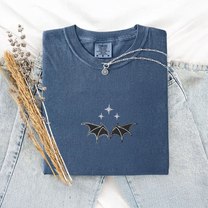 My Store Bat Boys Bat Wings Embroidered Tee Bat Boys Bat Wings Embroidered Tee