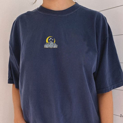 My Store Embroidered open book with mountain and stars, comfort colors embroidered fantasy book tee, ACOTAR merch Fourth Wing Romantasy bookish gift Embroidered open book with mountain and stars, comfort colors embroidered fantasy book tee, ACOTAR merch Fourth Wing Romantasy bookish gift