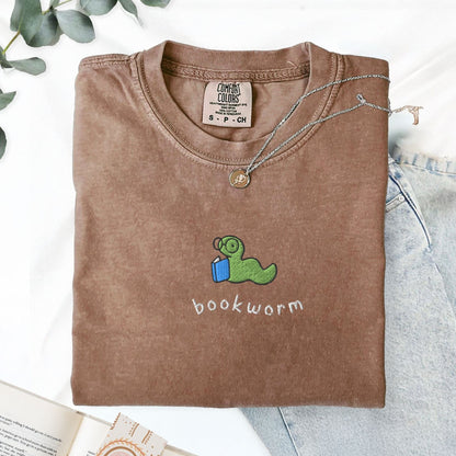 My Store Bookworm Embroidered T-Shirt Bookworm Embroidered T-Shirt