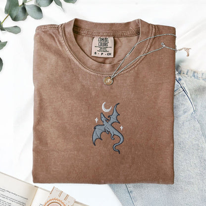 My Store Embroidered Moon Hatched Dragon Comfort Colors T-Shit Embroidered Moon Hatched Dragon Comfort Colors T-Shit