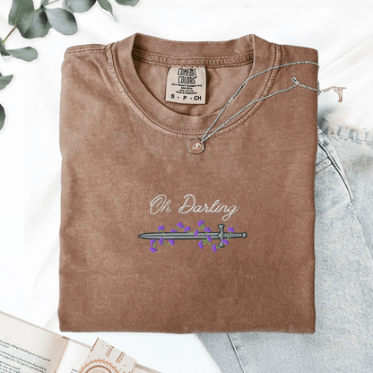 My Store Oh Darling Powerless Comfort Colors Embroidered T-Shirt Oh Darling Powerless Comfort Colors Embroidered T-Shirt