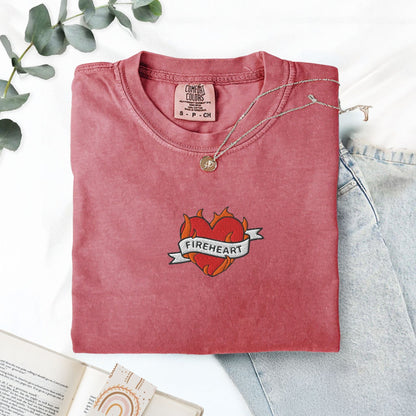 My Store Fireheart  Embroidered Fantasy Book T-Shirt Fireheart  Embroidered Fantasy Book T-Shirt