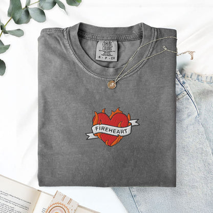 My Store Fireheart  Embroidered Fantasy Book T-Shirt Fireheart  Embroidered Fantasy Book T-Shirt