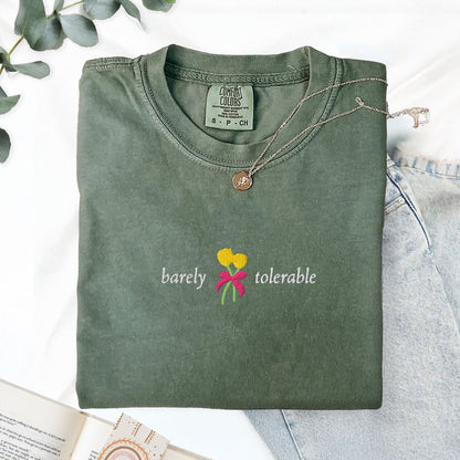 My Store Barely Tolerable Jane Austen Embroidered T-Shirt Barely Tolerable Jane Austen Embroidered T-Shirt