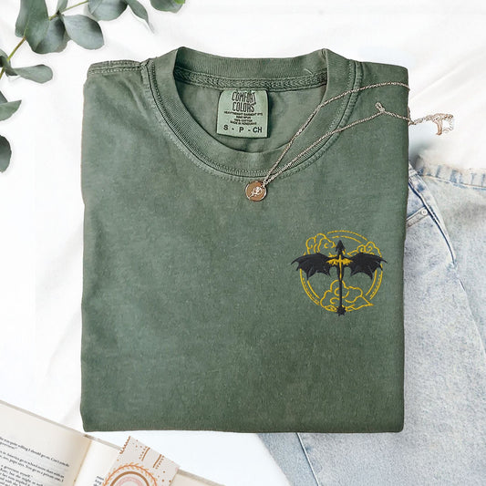 My Store Fantasy Romance Dragons Embroidered Tee Fantasy Romance Dragons Embroidered Tee