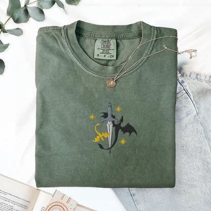 My Store Tairn and Andarna Embroidered Dragon T-Shirt Tairn and Andarna Embroidered Dragon T-Shirt